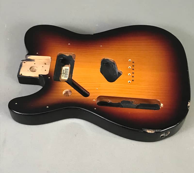 LEFTY Fender Telecaster Left Tele Sunburst Solid Alder Guitar Body Aged Relic 4.9 lb image 1
