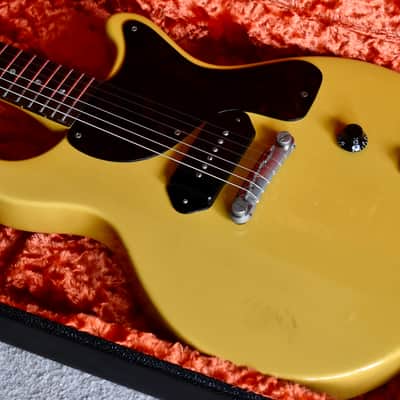80’s Burny Japan Rock ’n Roll Version RTV-55 Les Paul Junior Double Cut in TV Yellow RARE Fernandes MIJ Japanese Vintage Lawsuit Fujigen JR DC Gibson image 2