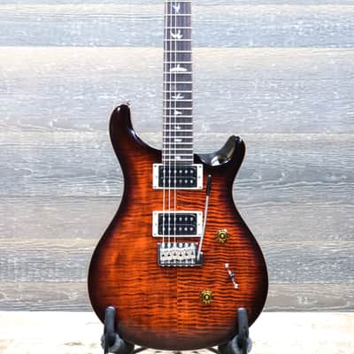 PRS SE Custom 24 Orange Tiger Smokeburst Flame Maple Top Electric Guitar w/Bag image 2