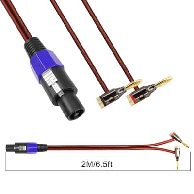 Banana Plug to Speakon Cable Double Banana Plug to Speakon Male Speaker Cable for Loudspeakers,Power Amplifiers,Stage Monitors,etc(6.5 FT) image 2