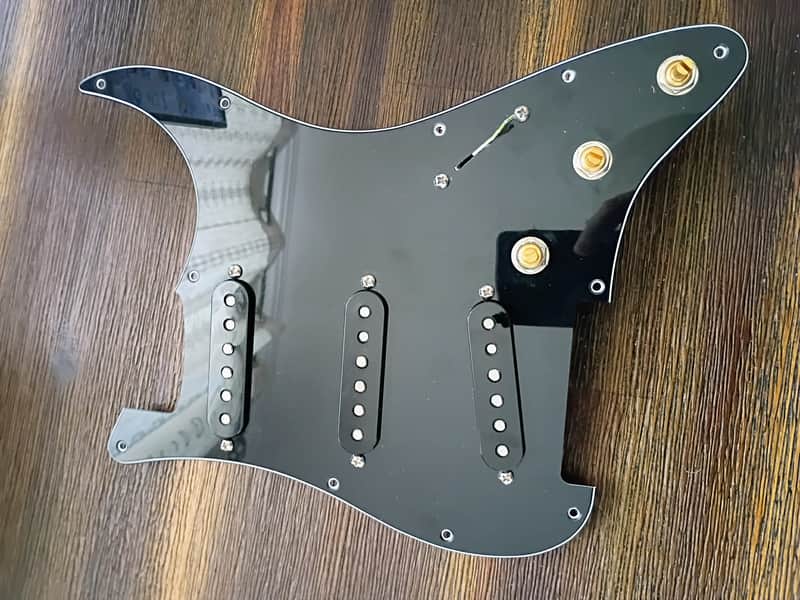Loaded Strat Pickguard - Mojotone/Emerson 59 Clone Pickup Set & Blender Harness 2020s - Black image 1