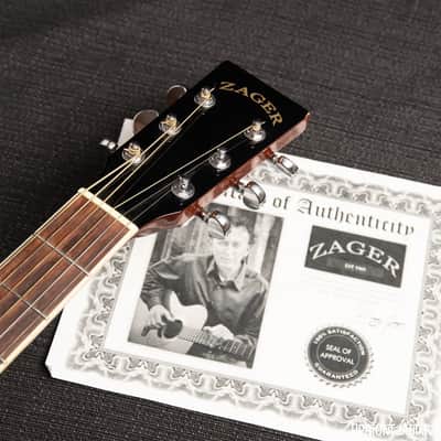 USED Zager ZAD-50CE Dreadnought Natural Acoustic Guitar 2013 w/ Zager Hard Case image 4