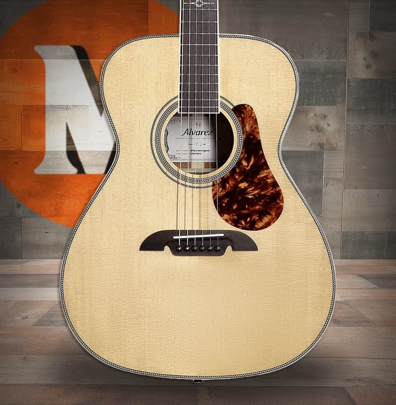 Alvarez Masterworks Folk/OM Guitar Acoustic Electric (MF60E_Herringbone) image 1