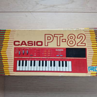 Casio PT-82 32-Key Mini Synthesizer 1980s - Red image 9