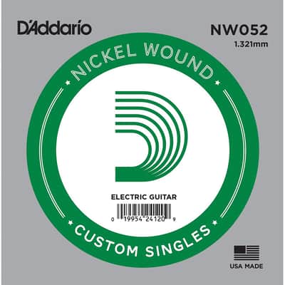 D'Addario NW052 Nickel Wound Electric Guitar Single String .052