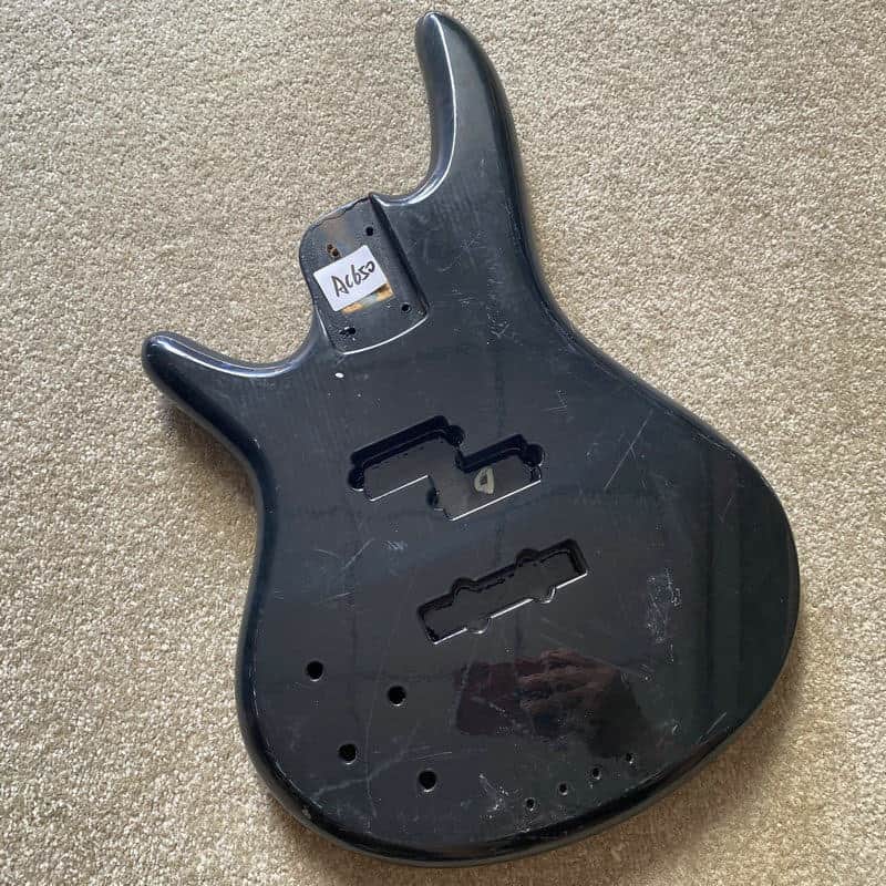 Black Left Handed 4 String Bass Basswood Body image 1