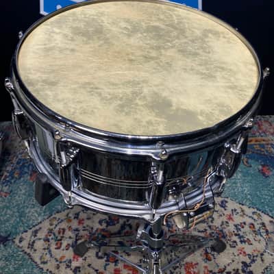 Slingerland - 1960s 6.5x14" Chrome over Brass Radio King – No. 142,  Niles Badge image 13