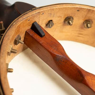 H.E. Bailey  5 String Fretless Banjo (1881), original brown coffin case. image 17