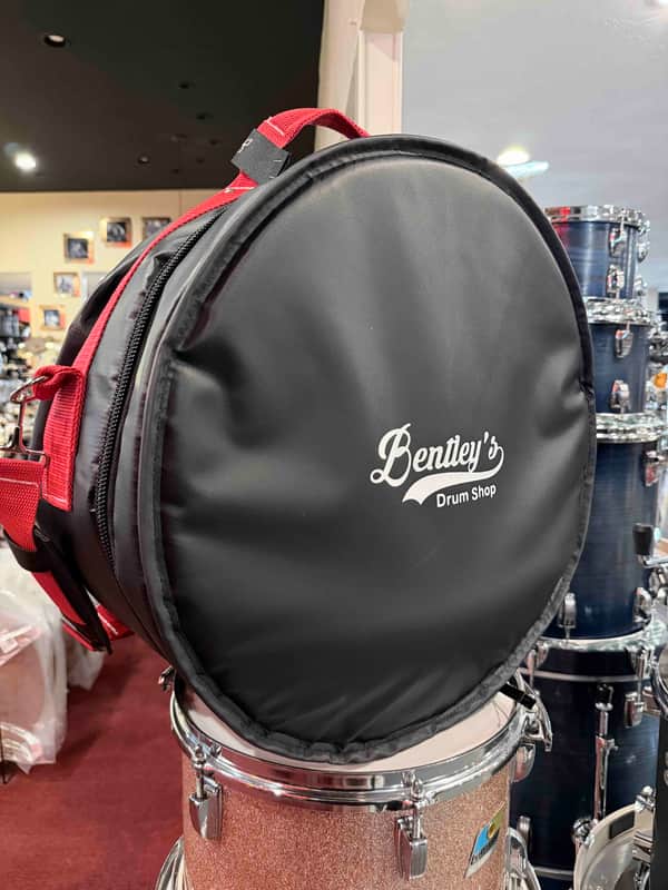 ~NEW!~ Bentley's Drum Shop Custom 8x14 Snare Drum Bag with Rossa Corsa Red Rugged Straps (Made in the USA!) image 1
