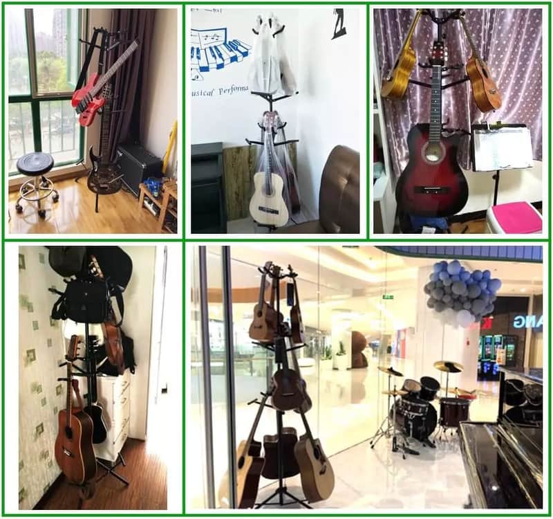 9-Slot Vertical Multi-Guitar Stand | 3-Tier Guitar, Ukulele, and Bass Display Rack – Space-Saving Stage & Studio Organizer image 1