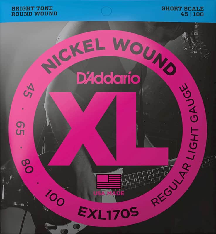 D'Addario EXL170S Nickel Wound Bass Guitar Strings, Light, 45-100, Short Scale image 1