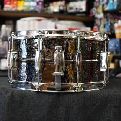 Ludwig USA LB417K Hammered Black Beauty Seamless Brass Shell 6.5x14" Snare Drum image 4