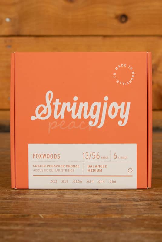 Stringjoy Foxwoods Coated Phosphor Bronze Acoustic Guitar Strings - Medium 13-56 image 1
