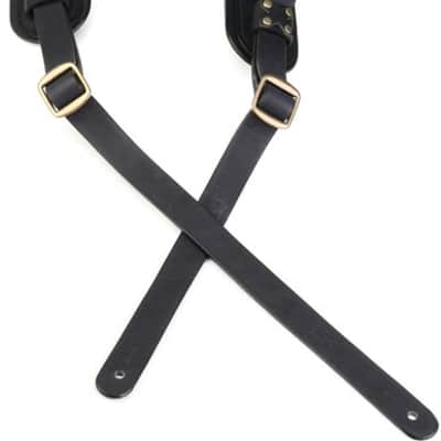 LM Products Odin Extra Long Viking Series Leather Guitar Strap - Black image 2