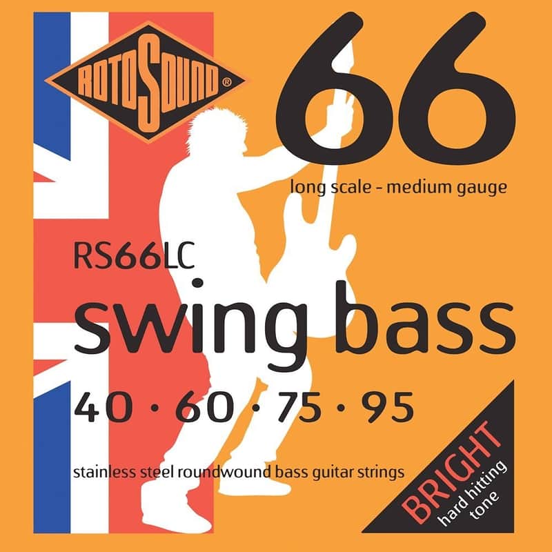 Mint Rotosound RS66LC Long Stainless Steel Swing Roundwound Bass Guitar Strings 40-95 image 1