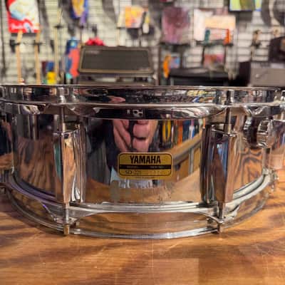 Yamaha SD-255 5.5x14" 8-Lug Steel Snare Drum 1980s - Chrome image 1