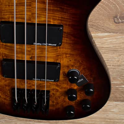 2017 Wolf S8 4 String Active Passive Jazz Bass Sunburst [6 out of 8] image 5