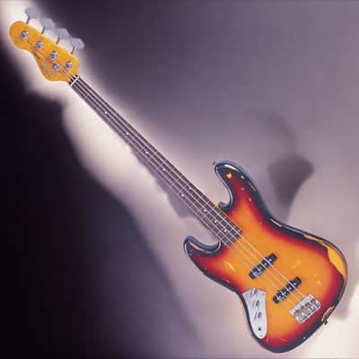 Vintage LV74MR-JP Icon Series Fretless Left-Handed - Sunset Sunburst image 9
