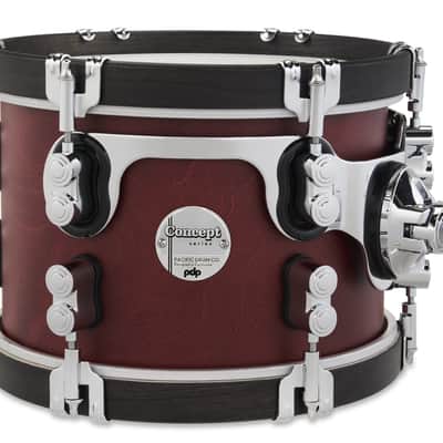 PDP Concept Classic 7x10" Mounted Tom – Ox Blood Stain w/ Ebony Stain Hoops image 3
