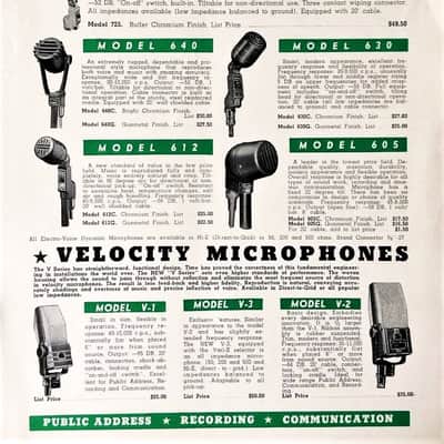 Vintage 1940's Electro-Voice 630 Omnidirectional Dynamic Microphone Dual Z w cable 636 636 605 image 2