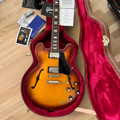 Gibson ES-335 Figured Iced Tea Burst with Block Inlays - Mint image 2
