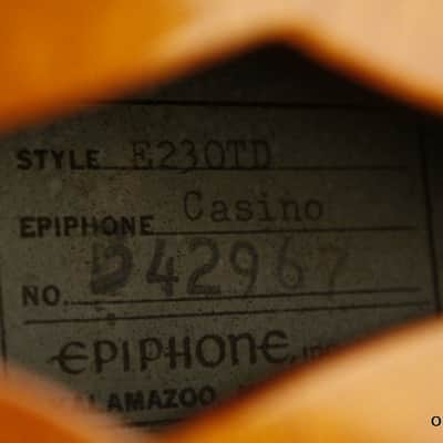 Epiphone  Casino E230TD w/BIGSBY + NICKEL hardware 1965 Sunburst image 14