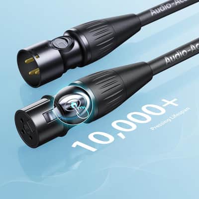 6.6ft 2 Pack XLR Cables, Gold Plated Connectors, All Length from 1.5ft to 300ft Kevlar-Reinforced Nylon Braided XLR Microphone Cable, OFC Shielded Mic Cable image 6