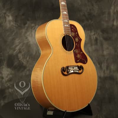 1962 Gibson J-200 Natural/BLONDE with highly figured flame maple back + sides image 9