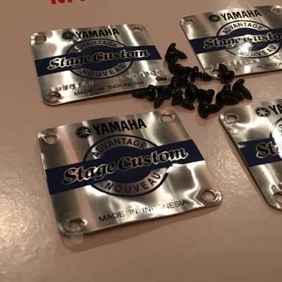 Lot of [4] Yamaha Stage Custom Advantage Nouveau Drum Badges image 5