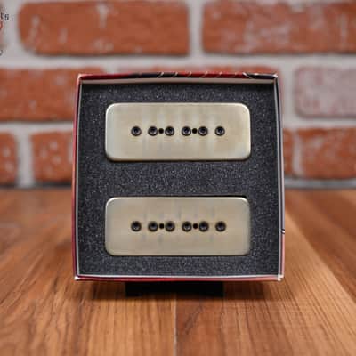 Bare Knuckle Super Massive 90 P90 Set Aged Raw Nickel Covers /Black Bolts Alnico 5 Magnets image 2
