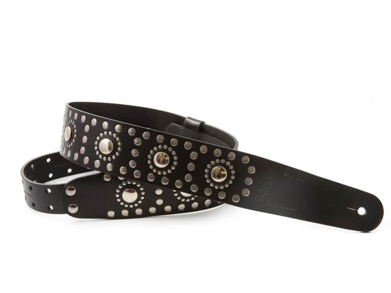 RightOn! Magic Thunderstruck / Kiss 2.3 inch Leather Guitar Strap - Black image 1