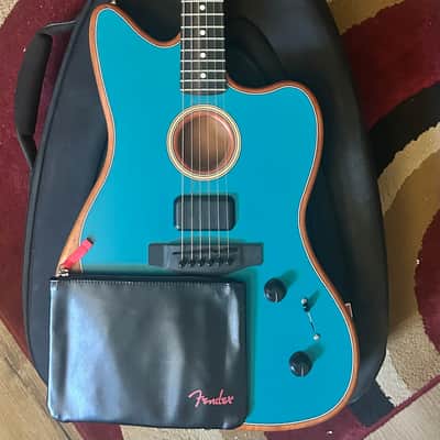 Fender American Acoustasonic Jazzmaster, Ocean Turquoise image 1