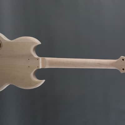 Unbranded Double Cut  Electric Guitar DIY Kit Natural Unfinished image 11