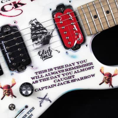 Custom Painted And Upgraded Dean Custom Zone Guitar - Aged and Worn With Graphics And Reverse Headstock image 9