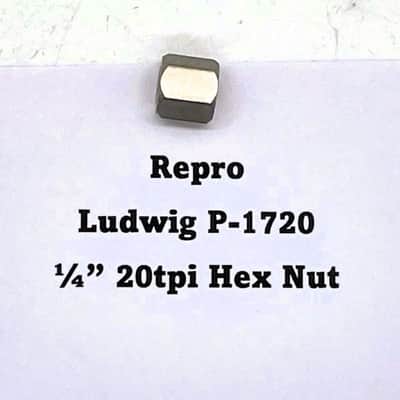 Reproduction Ludwig P-1720 High Profile 1/4" 20tpi Hex Nuts for P-1216A Mounts (65-68) image 3