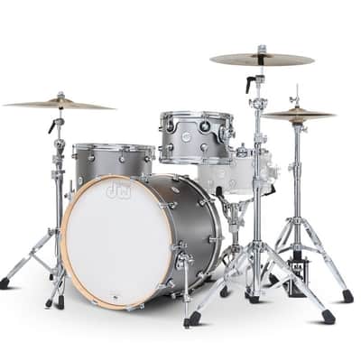 DW Design Series Limited Edition 3pc Maple Shell Pack - Titanium Satin Matte Lacquer | 12", 16", 22" image 6