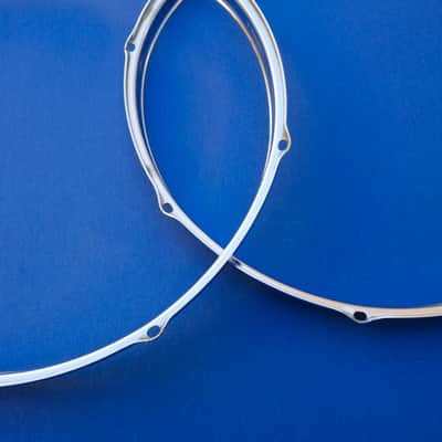 Slingerland Chrome Over Steel 16" Hoops 8 Holes Niles Vintage image 4