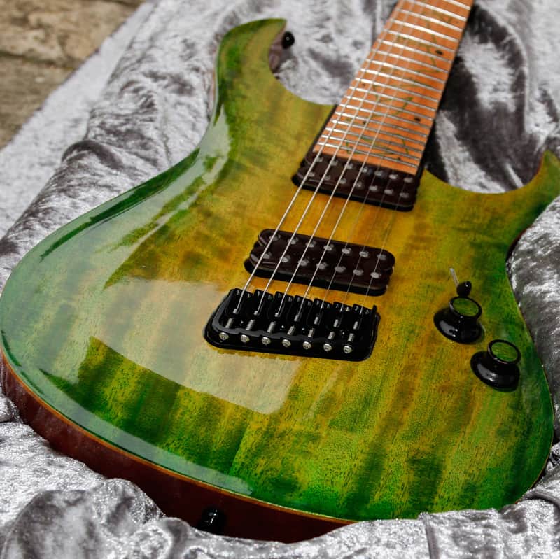 Boutique guitar Ergal 7 string fanned points and lines edition by GB Liuteria image 1