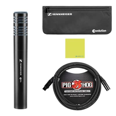 Liquid Audio - Sennheiser E 914 Small-diaphragm Condenser Microphone Bundle w/Pig Hog PHM10 8mm Mic Cable Polishing Cloth image 1