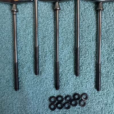 Slingerland Lot of  10 Vintage Torpedo Bass Drum T Tension 4 1/4” Rods 60s - Chrome image 6