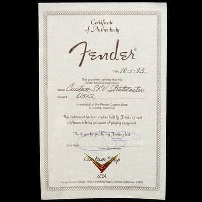 Fender  Custom Shop Masterbuilt Lefty Stevie Ray Vaughn SRV Stratocaster 1993 Sunburst image 14