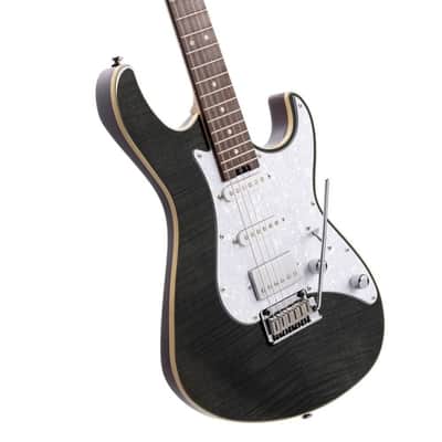 Cort G280 Select Flame Top 6-String Electric Guitar, Transparent Black Finish (G280SELECTTBK) image 3
