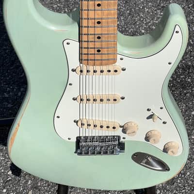 Echopark 54/64 Stratocaster W/OHSC Surf Green Relic Maple Strat image 3