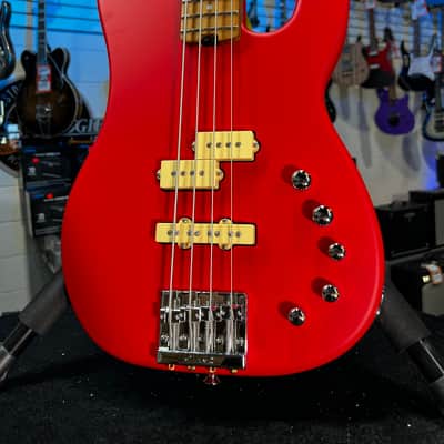 Charvel Pro-Mod San Dimas Bass PJ IV MAH Electric Bass Satin Ferrari Red FREE PLEK! 557 image 1