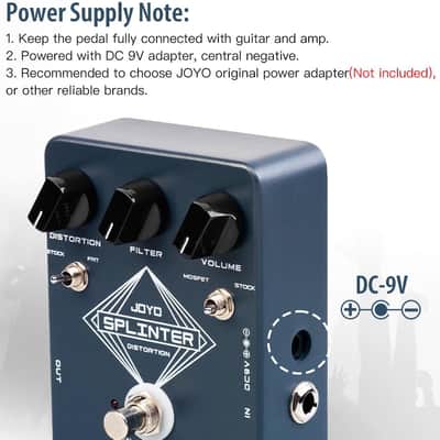 JOYO Distortion Guitar Effect Pedal with Selectable MOSFET & FAT Clipping Thick Boost Distortion - True Bypass (SPLINTER JF-21) (Price includes the import duty for US buyer) image 5