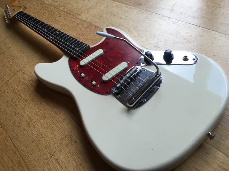 Fender Mustang '65 RI Slab Body MIJ T-Serial 2007-2010 Olympic White image 1
