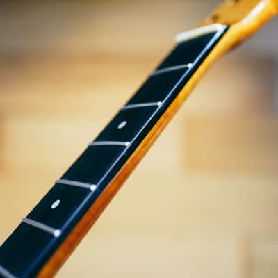 Telecaster Neck – Roasted Maple & Blackwood | 22 Frets | Light Gloss Finish | Bone Nut image 8