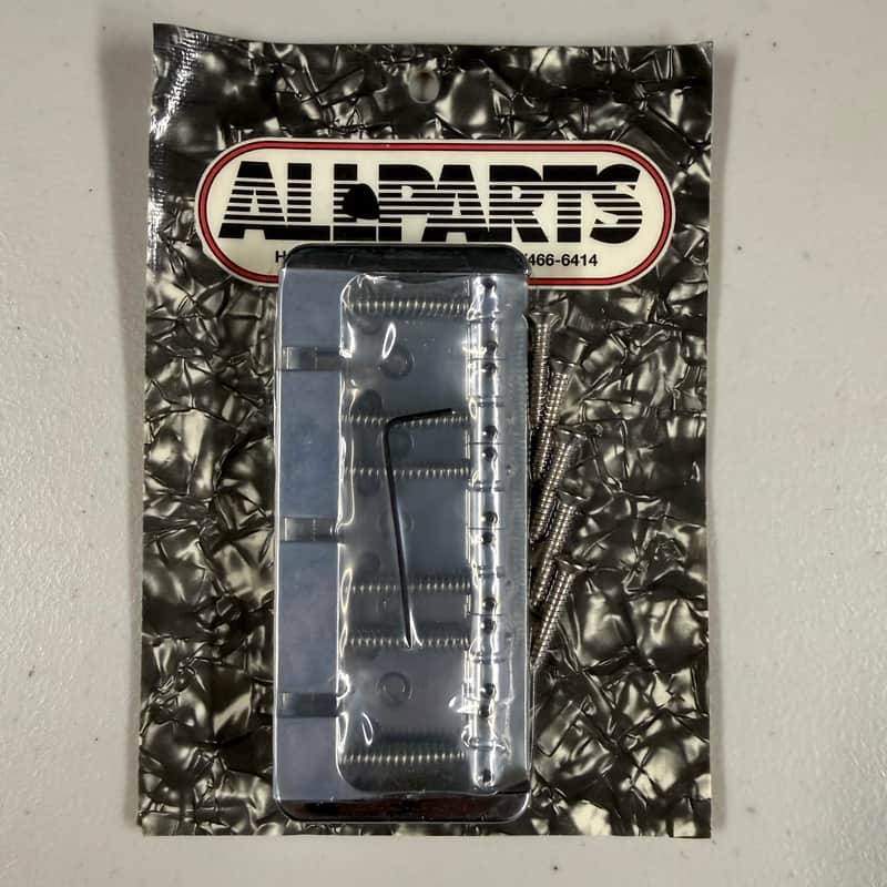 Allparts BB 3455-010 Chrome 6-String Bass Bridge NOS image 1