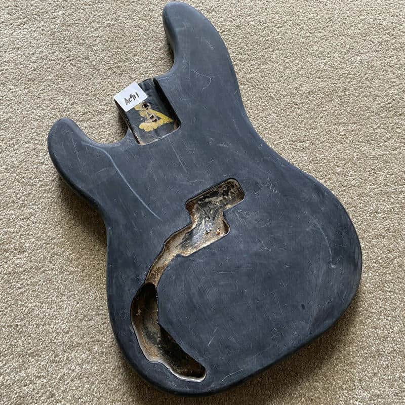 DIY 4 String Left Hand Precision Bass Style Basswood Body in Black image 1