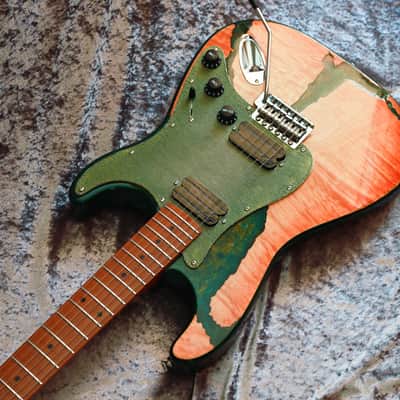 GB Liuteria Traditional Strato orange maple and green resin image 24